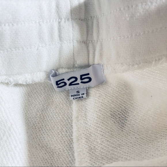 525 Heart French Terry Crop Sweatpants Drawstring Waist Size Small in White - Picture 9 of 11